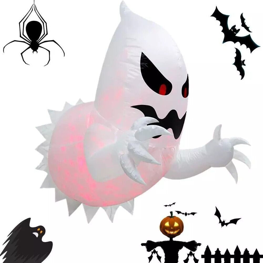 Halloween Inflatable Ghost with LED Lights – 4.5ft Window Hanging Decor | Spooky Blow-Up Outdoor Decoration for Halloween Parties