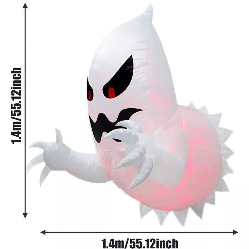 Halloween Inflatable Ghost with LED Lights – 4.5ft Window Hanging Decor | Spooky Blow-Up Outdoor Decoration for Halloween Parties