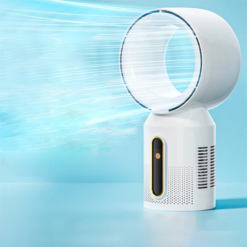 3000Mah Bladeless Fan Electric Cooling Desk Tower Fans Intelligent Low Noise Stand Floor Fan with 5 Speeds Fan Air Conditioner