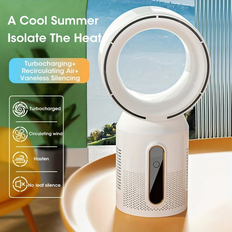 3000Mah Bladeless Fan Electric Cooling Desk Tower Fans Intelligent Low Noise Stand Floor Fan with 5 Speeds Fan Air Conditioner