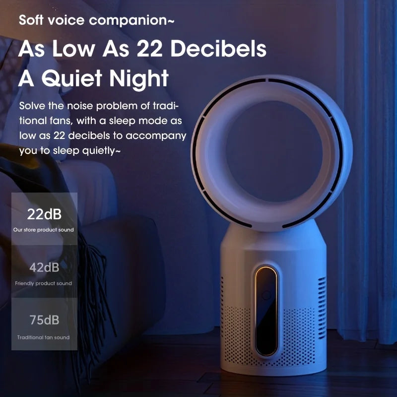 3000Mah Bladeless Fan Electric Cooling Desk Tower Fans Intelligent Low Noise Stand Floor Fan with 5 Speeds Fan Air Conditioner