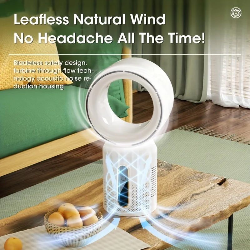 3000Mah Bladeless Fan Electric Cooling Desk Tower Fans Intelligent Low Noise Stand Floor Fan with 5 Speeds Fan Air Conditioner