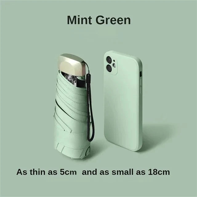 70% off Mini Sun Umbrella Small Pocket Rain Umbrella Vinyl Folding Umbrella UV Ultraviolet Protection Sun Shade Pocket Parasol