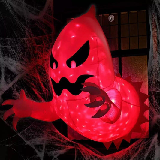 Halloween Inflatable Ghost with LED Lights – 4.5ft Window Hanging Decor | Spooky Blow-Up Outdoor Decoration for Halloween Parties