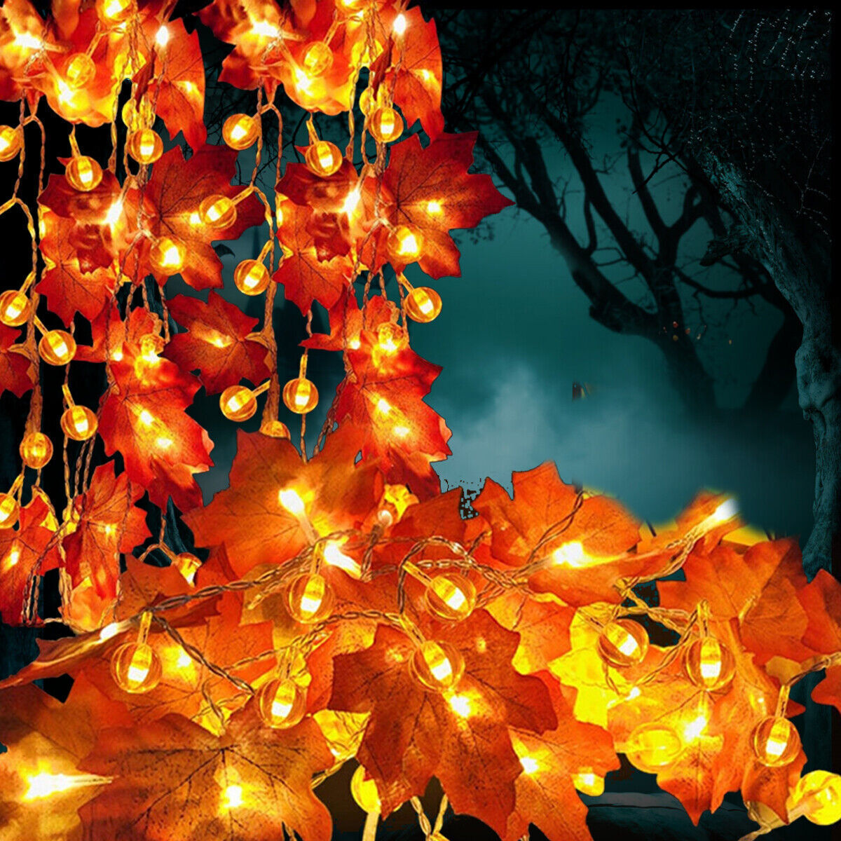 Halloween String Lights Pumpkin Lamp Light up Indoor Outdoor Garden Party Decor