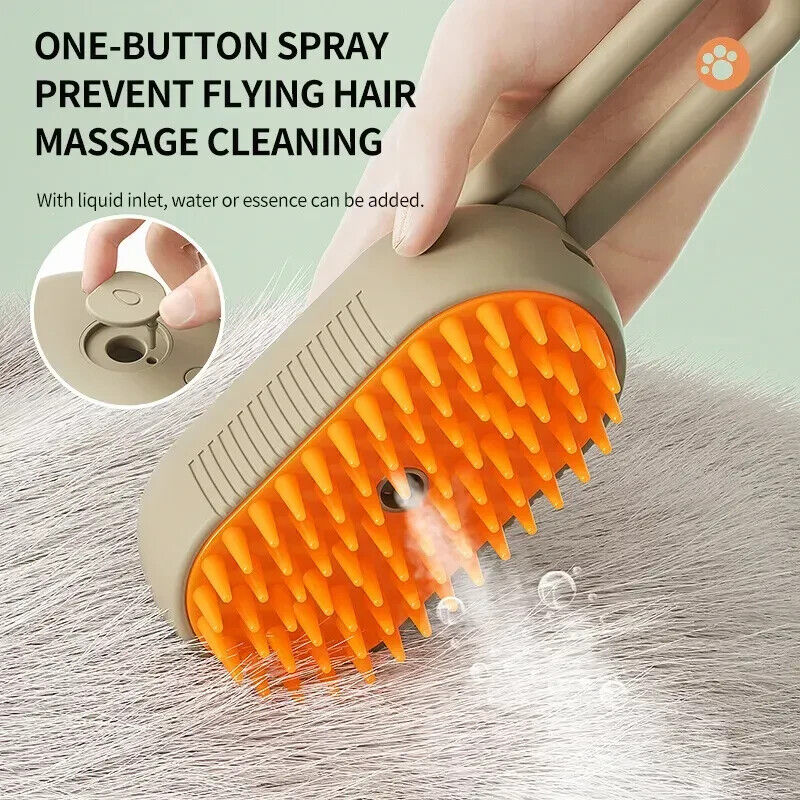 Pet Cat Dog Steam Brush Massage Electric USB Charger Water Spray Essence