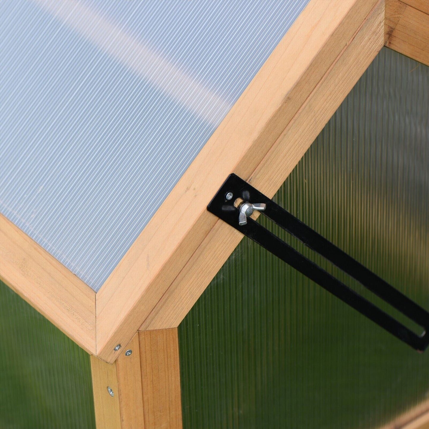 Garden Grow Wooden Cold Frame with Polycarbonate Panels and Hinged Lid
