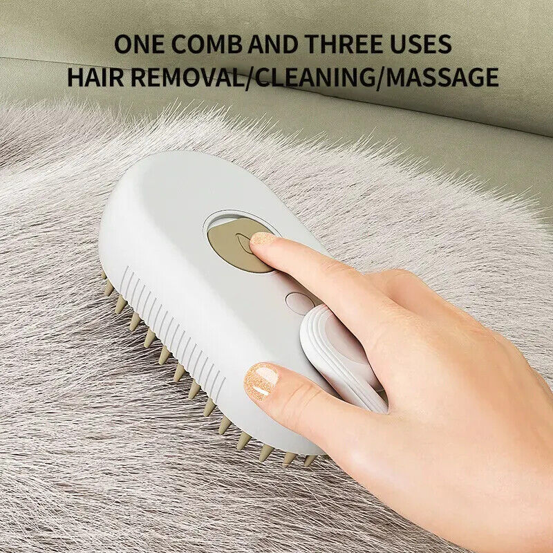 Pet Cat Dog Steam Brush Massage Electric USB Charger Water Spray Essence