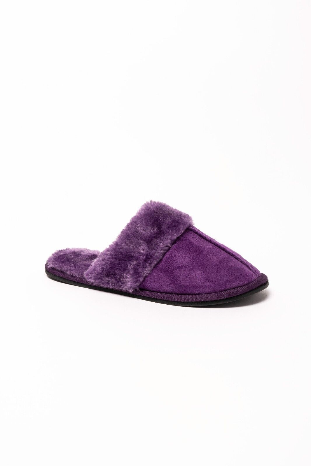 Ladies Mule Slippers Ladies Mules Slip on Slippers Faux Fur Hard Sole