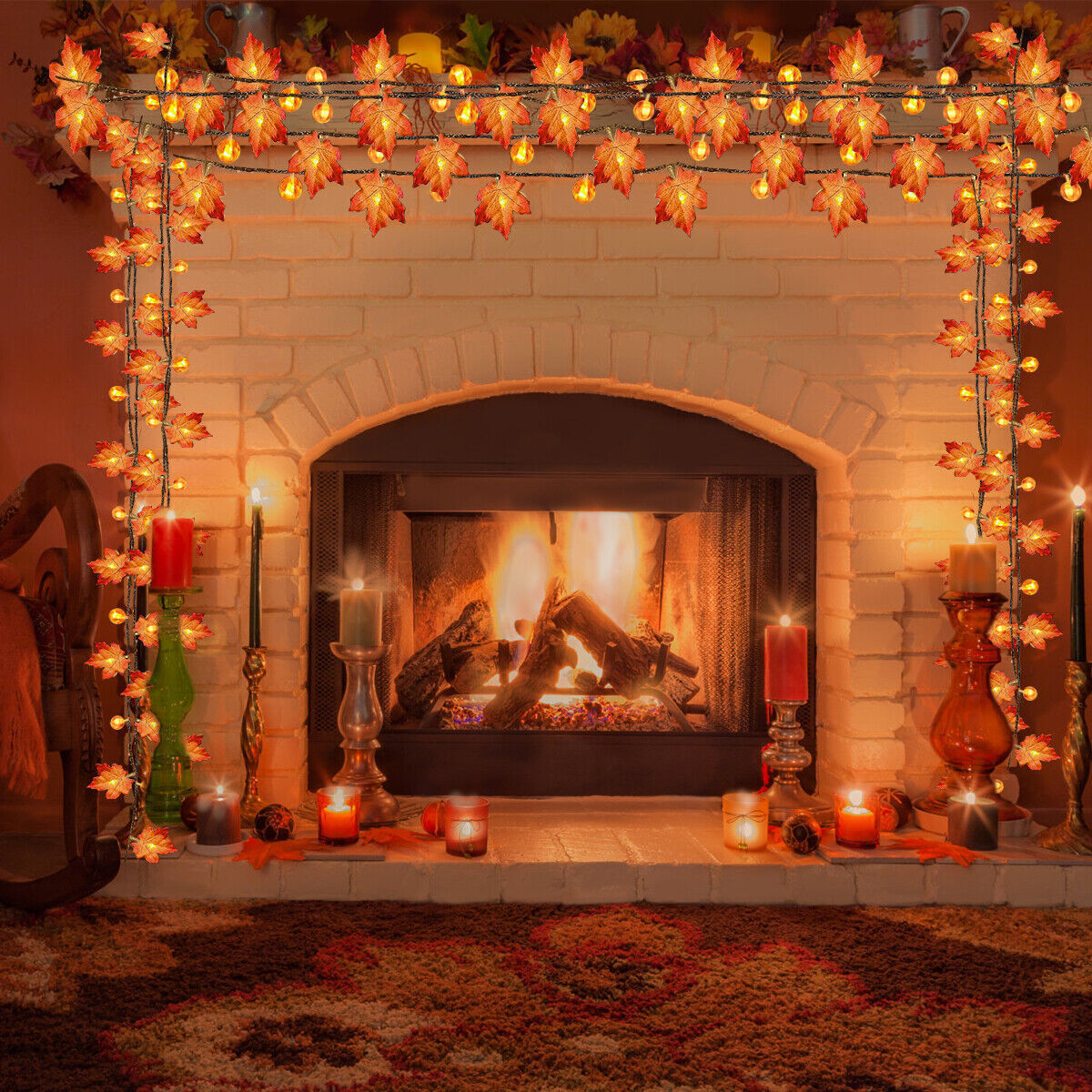 Halloween String Lights Pumpkin Lamp Light up Indoor Outdoor Garden Party Decor