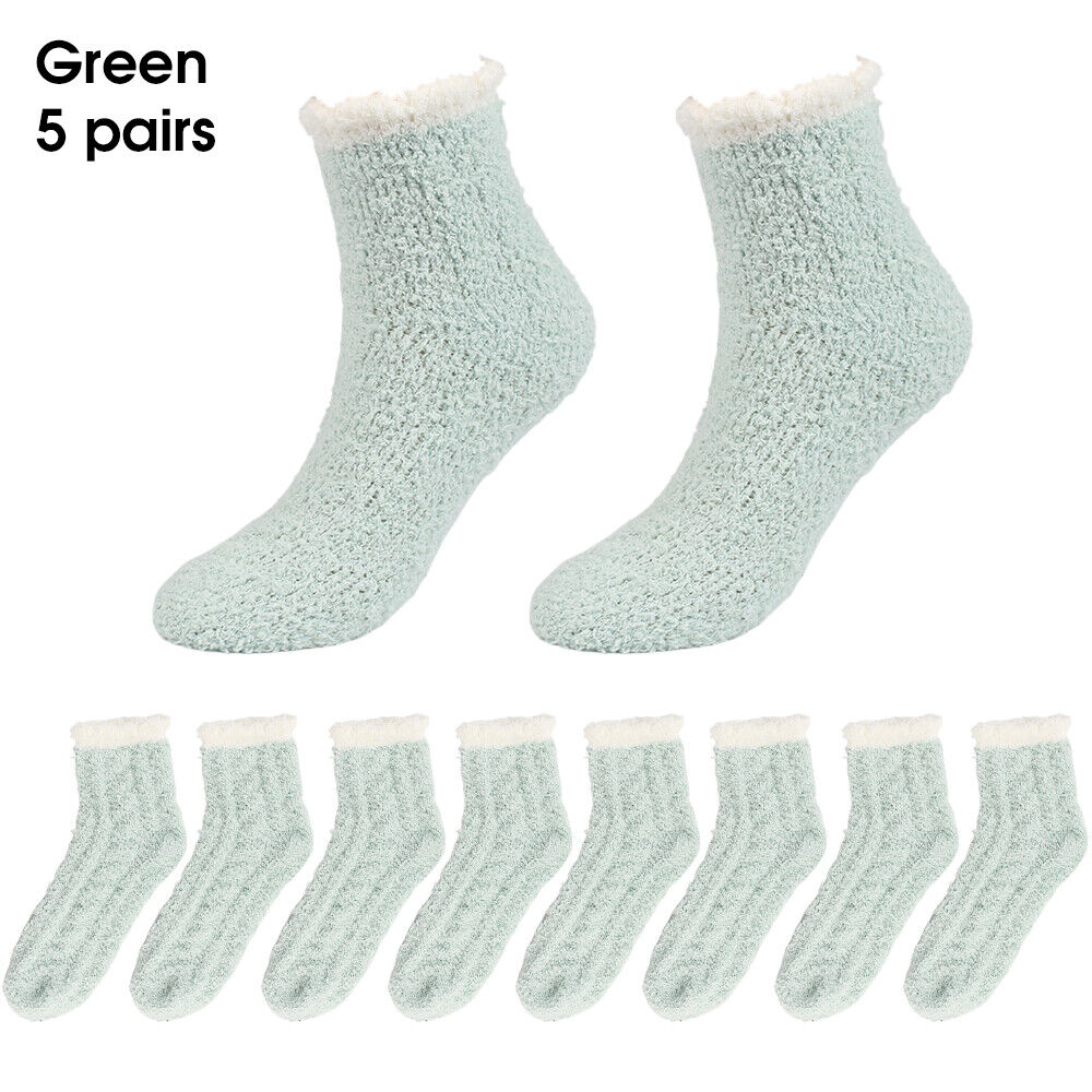 Winter Warm Towel Socks – 5 Pairs Soft Fluffy Bed Socks Slipper Fleece Sock Winter