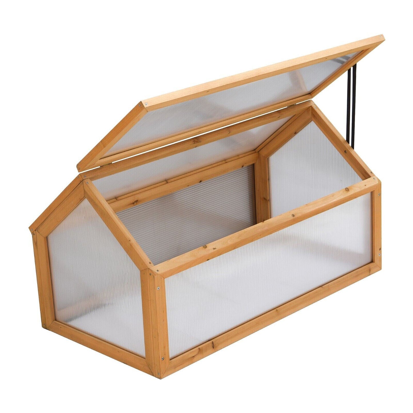 Garden Grow Wooden Cold Frame with Polycarbonate Panels and Hinged Lid