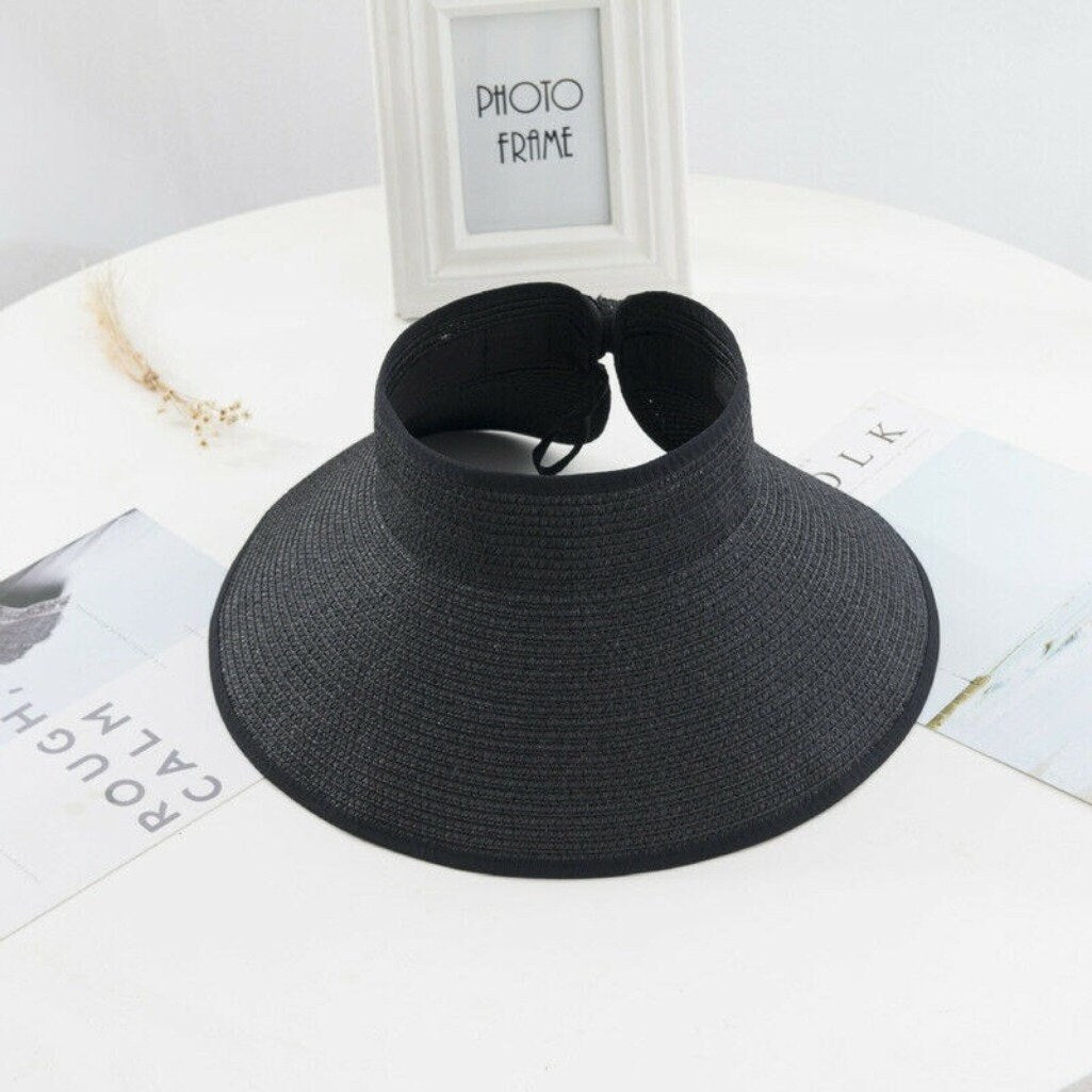 Folding straw hat, Visor.