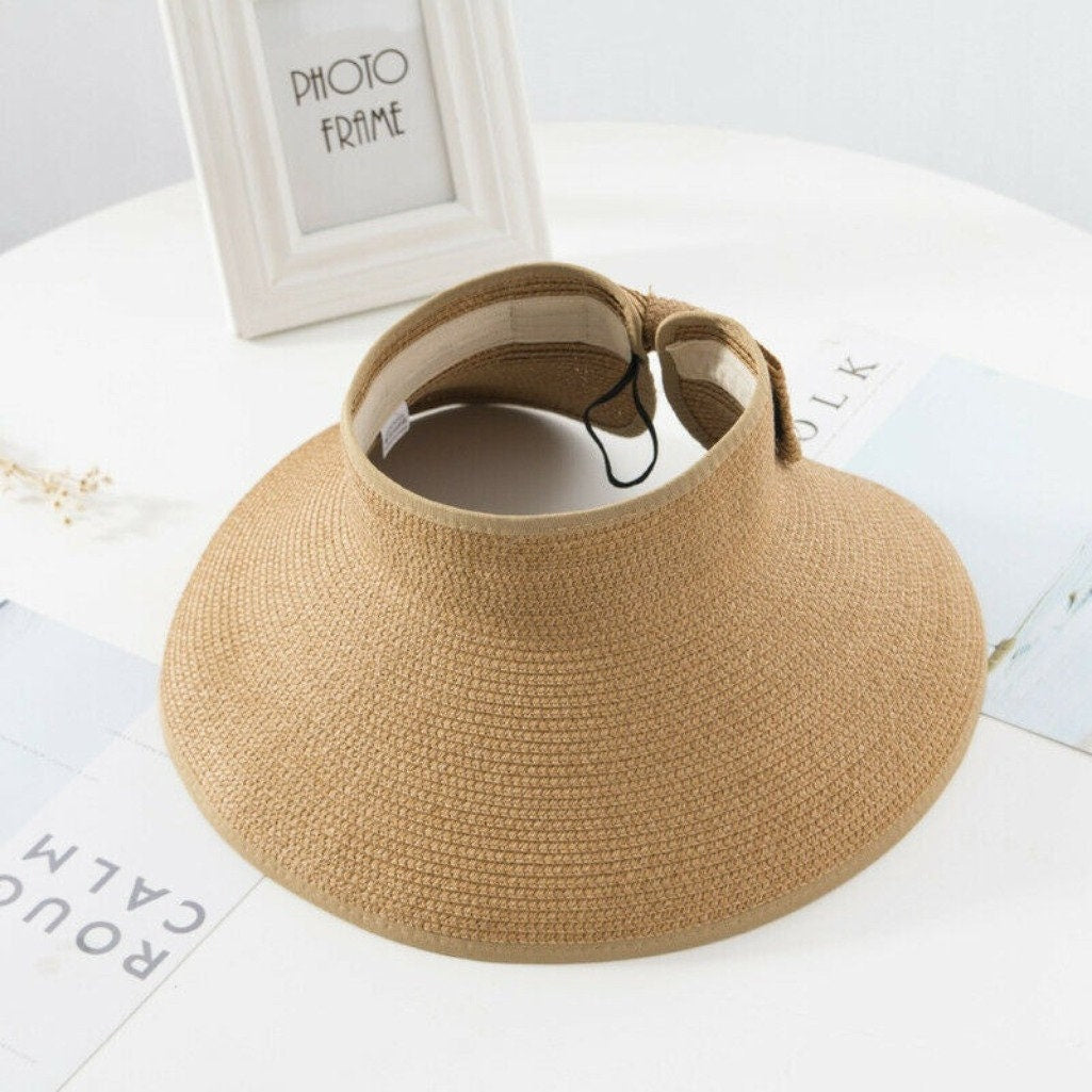 Folding straw hat, Visor.