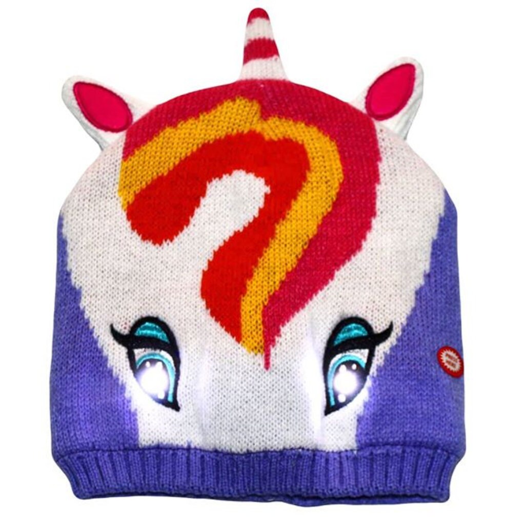 Kids fun Unicorn Beanie hat with lights