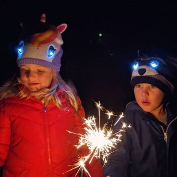 Kids fun Unicorn Beanie hat with lights