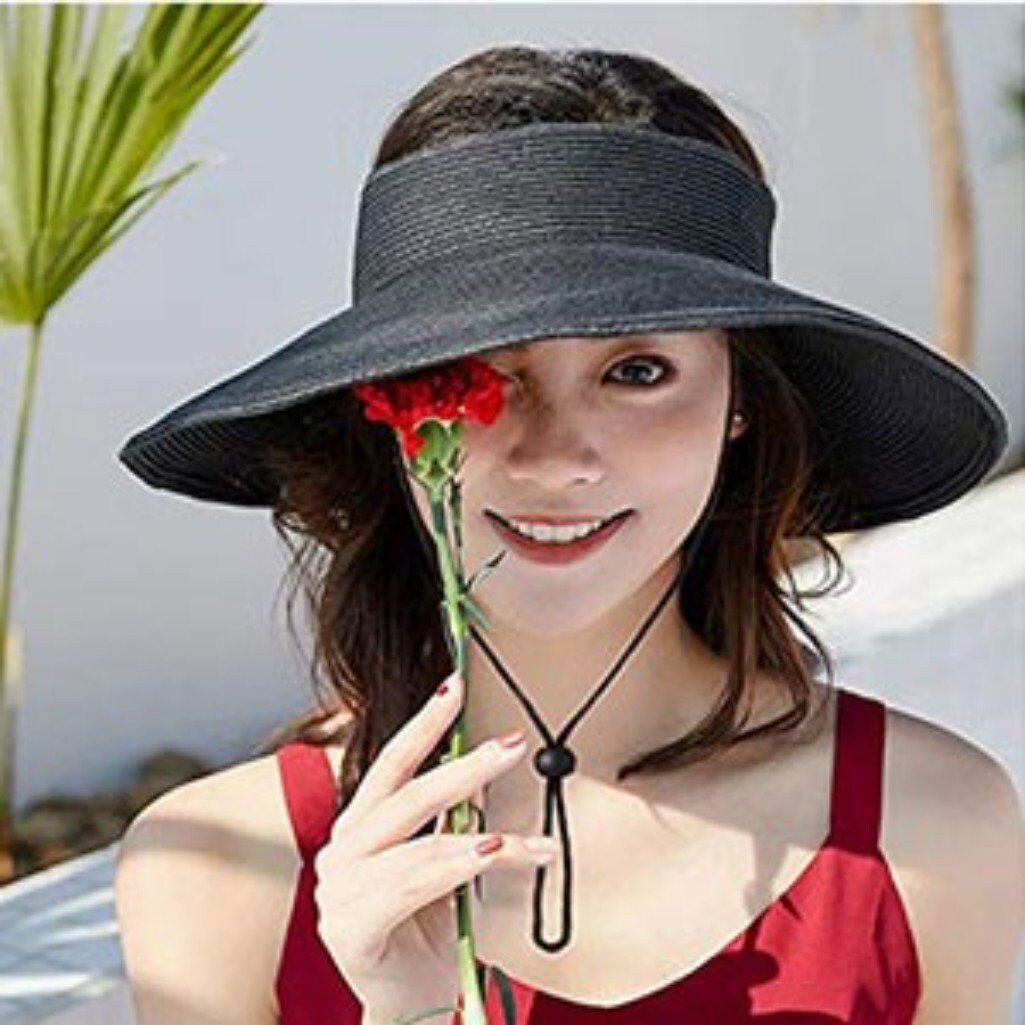 Folding straw hat, Visor.