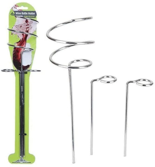 Wine Bottle Holder With Two Wine Glass Holders