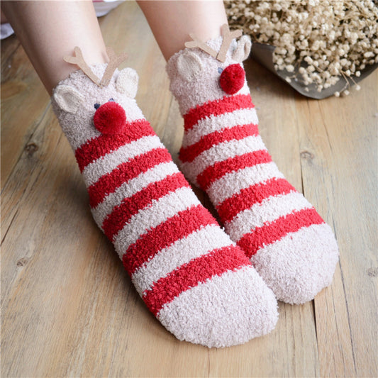 Christmas Reindeer Super Fluffy Cute Animal Socks
