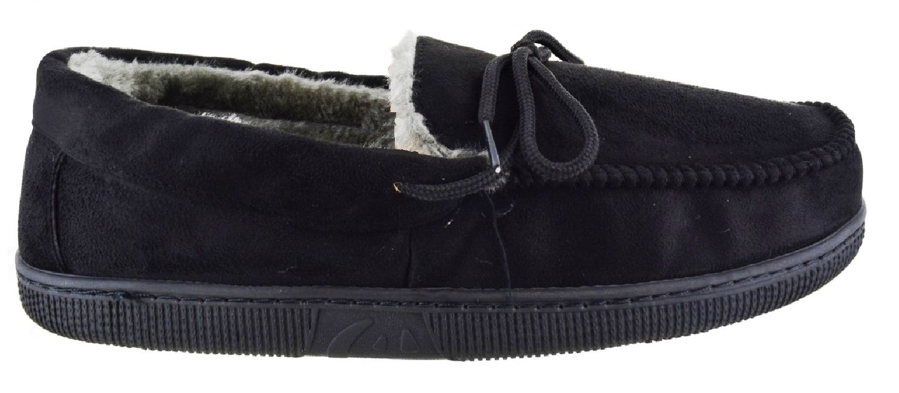 MENS MOCCASINS WARM FAUX SUEDE SHEEPSKIN FUR LINED WINTER LOAFERS SLIPPERS SIZE