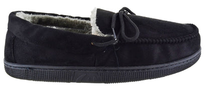 MENS MOCCASINS WARM FAUX SUEDE SHEEPSKIN FUR LINED WINTER LOAFERS SLIPPERS SIZE