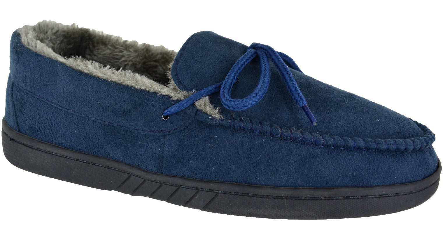 MENS MOCCASINS WARM FAUX SUEDE SHEEPSKIN FUR LINED WINTER LOAFERS SLIPPERS SIZE