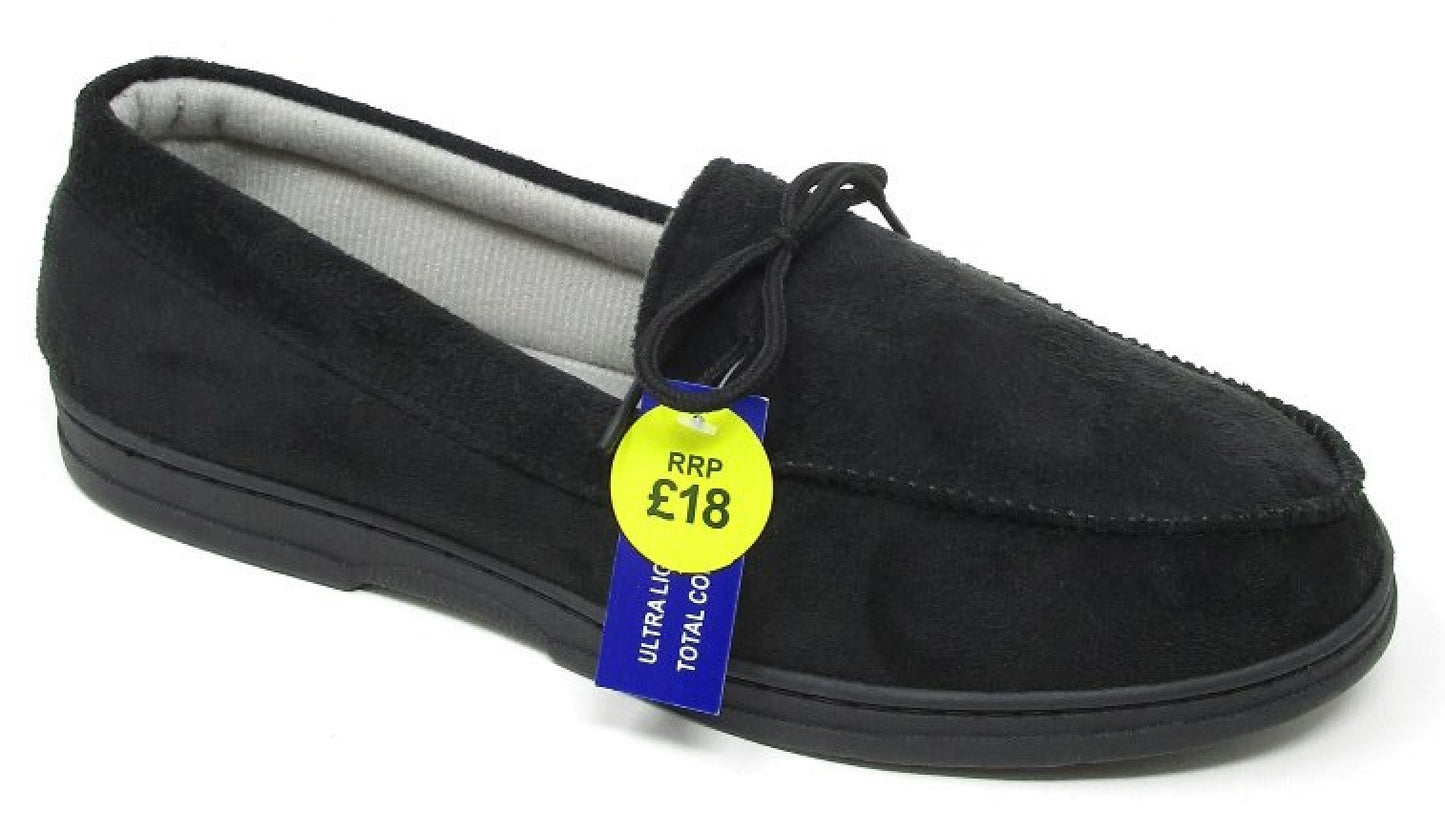 MENS MOCCASINS WARM FAUX SUEDE SHEEPSKIN FUR LINED WINTER LOAFERS SLIPPERS SIZE