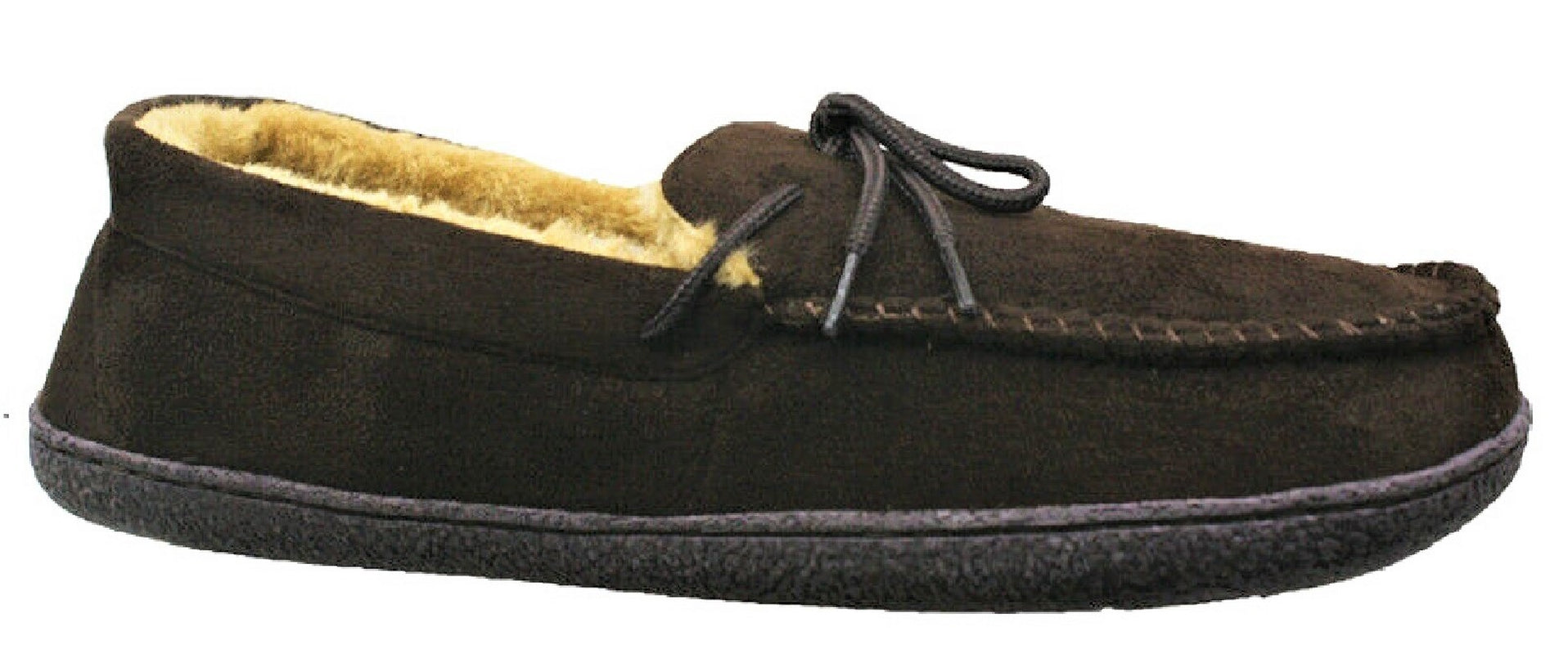 MENS MOCCASINS WARM FAUX SUEDE SHEEPSKIN FUR LINED WINTER LOAFERS SLIPPERS SIZE