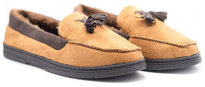 MENS MOCCASINS WARM FAUX SUEDE SHEEPSKIN FUR LINED WINTER LOAFERS SLIPPERS SIZE