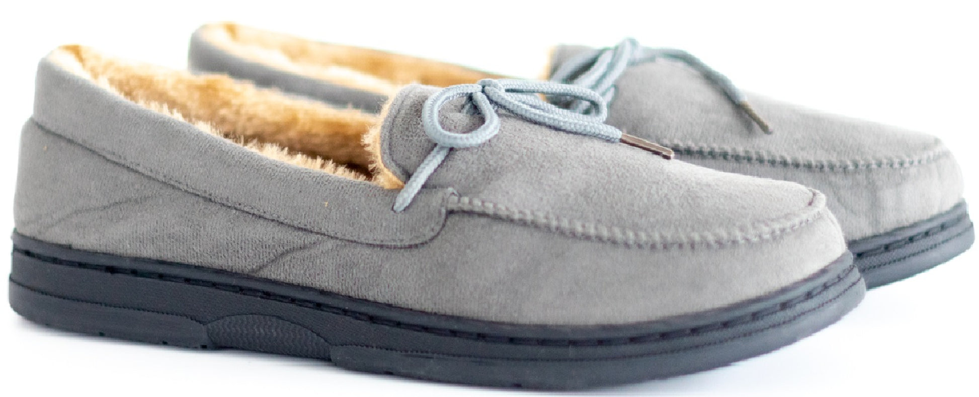 MENS MOCCASINS WARM FAUX SUEDE SHEEPSKIN FUR LINED WINTER LOAFERS SLIPPERS SIZE