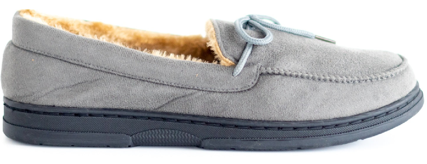 MENS MOCCASINS WARM FAUX SUEDE SHEEPSKIN FUR LINED WINTER LOAFERS SLIPPERS SIZE
