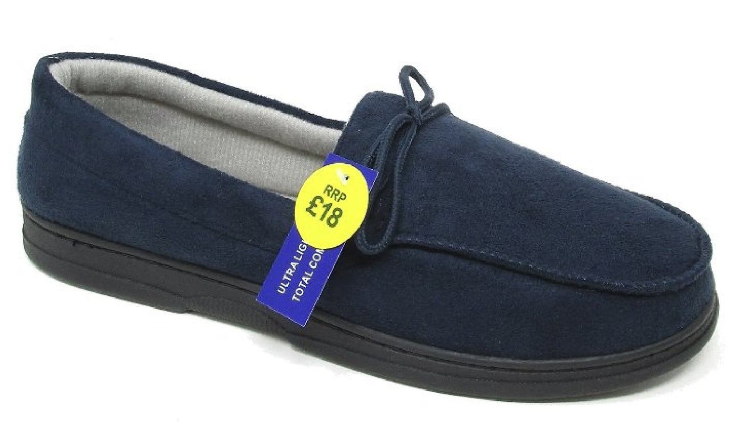 MENS MOCCASINS WARM FAUX SUEDE SHEEPSKIN FUR LINED WINTER LOAFERS SLIPPERS SIZE