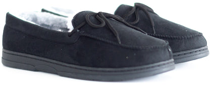 MENS MOCCASINS WARM FAUX SUEDE SHEEPSKIN FUR LINED WINTER LOAFERS SLIPPERS SIZE